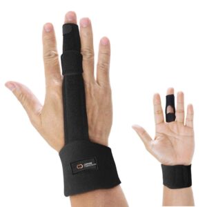 Copper Compression Finger Splint - Medical Grade Aluminum Orthopedic Brace Splints for Straightening Broken Fingers, Injuries, Arthritis, Trigger Finger. Adjustable Knuckle Immobilizer Braces