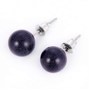 YEYULIN 7pairs Natural Gemstone Ball Stud Earrings Amethyst Rose Quartz Agate Crystal Earring Jewelry for Womens Girls