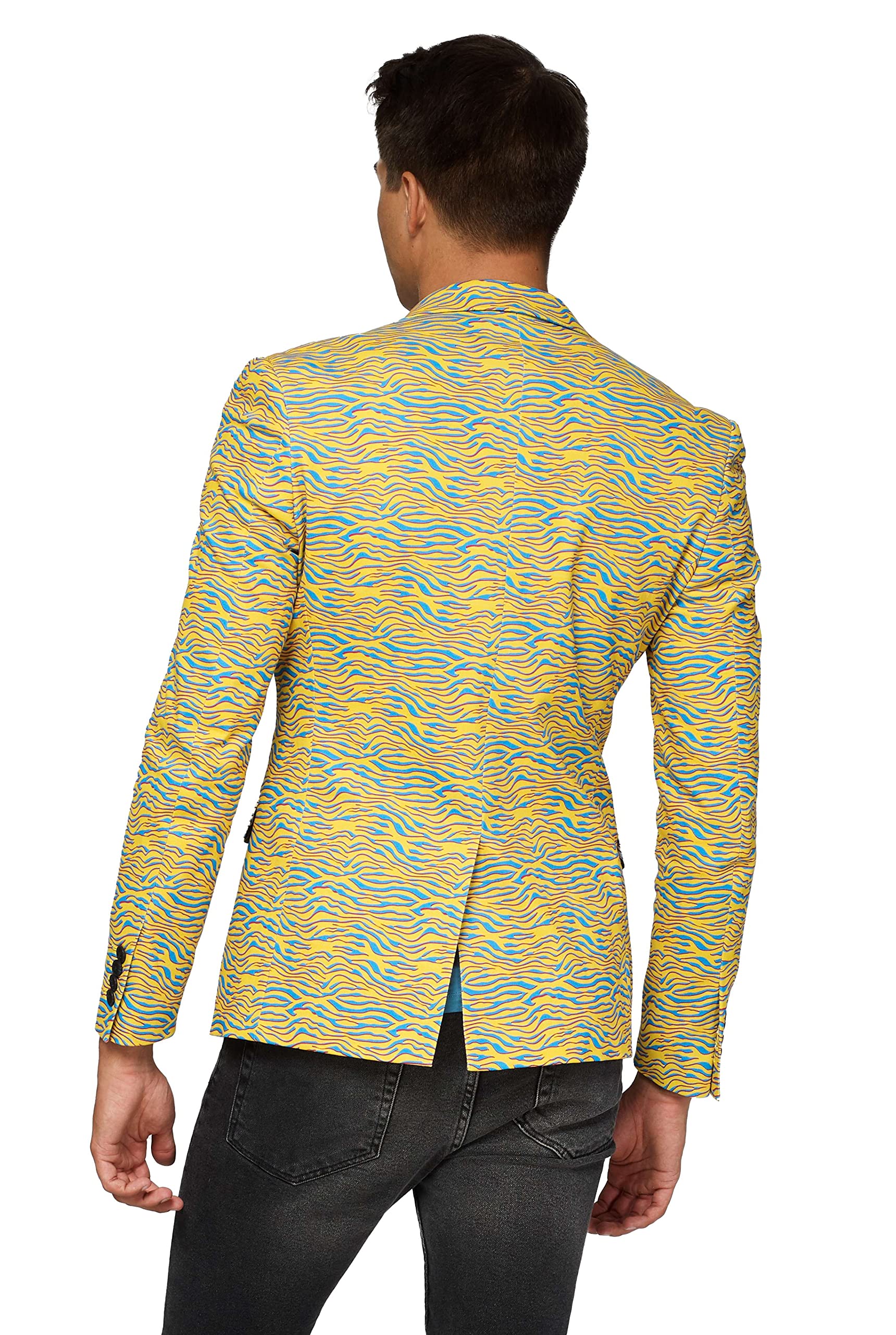 OppoSuits Men's Tall Size Retro-80 Electric Yellow, 80's Animal, 42