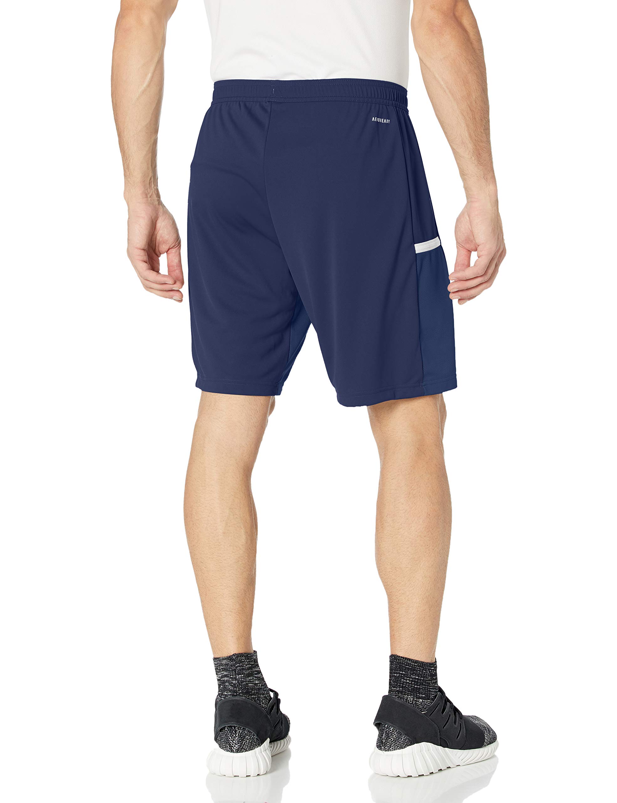 adidas Male Team 19 Knitted Shorts , Team Navy Blue/White , XL