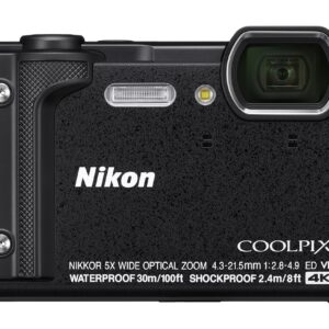 Nikon W300 Waterproof Underwater Digital Camera with TFT LCD, 3in, Black (26523) (Renewed)