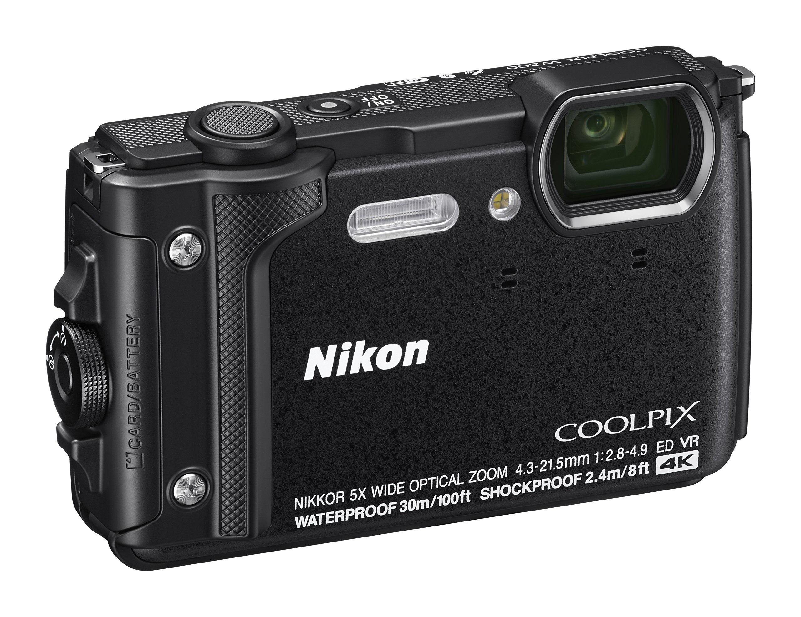 Nikon W300 Waterproof Underwater Digital Camera with TFT LCD, 3in, Black (26523) (Renewed)