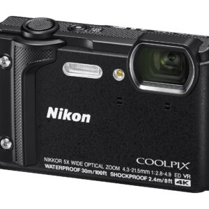 Nikon W300 Waterproof Underwater Digital Camera with TFT LCD, 3in, Black (26523) (Renewed)