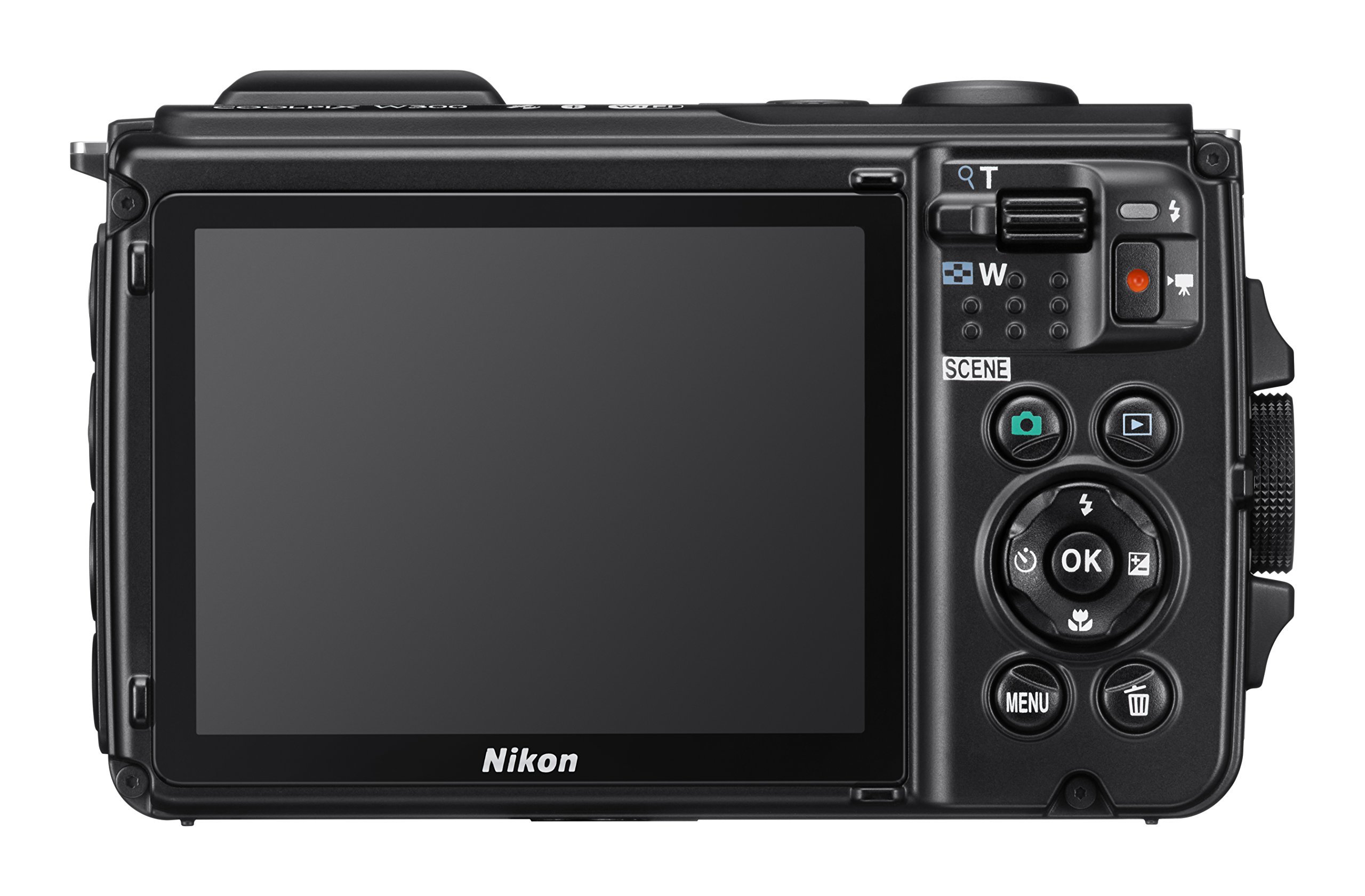 Nikon W300 Waterproof Underwater Digital Camera with TFT LCD, 3in, Black (26523) (Renewed)