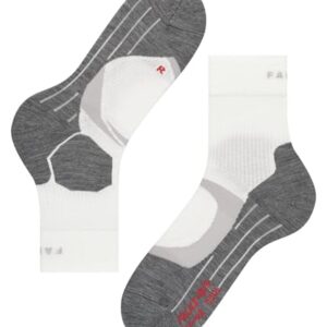 FALKE Women's RU4 Endurance Cool Running Socks, Mid Calf, Medium Cushion, Athletic Sock, Breathable Quick Dry, Nylon, White (White-Mix 2020), 8-9, 1 Pair