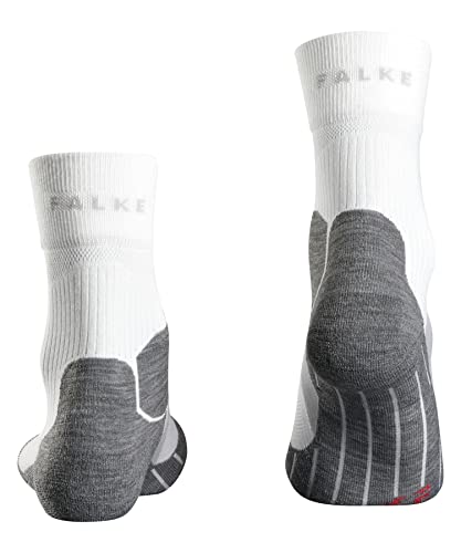 FALKE Women's RU4 Endurance Cool Running Socks, Mid Calf, Medium Cushion, Athletic Sock, Breathable Quick Dry, Nylon, White (White-Mix 2020), 8-9, 1 Pair