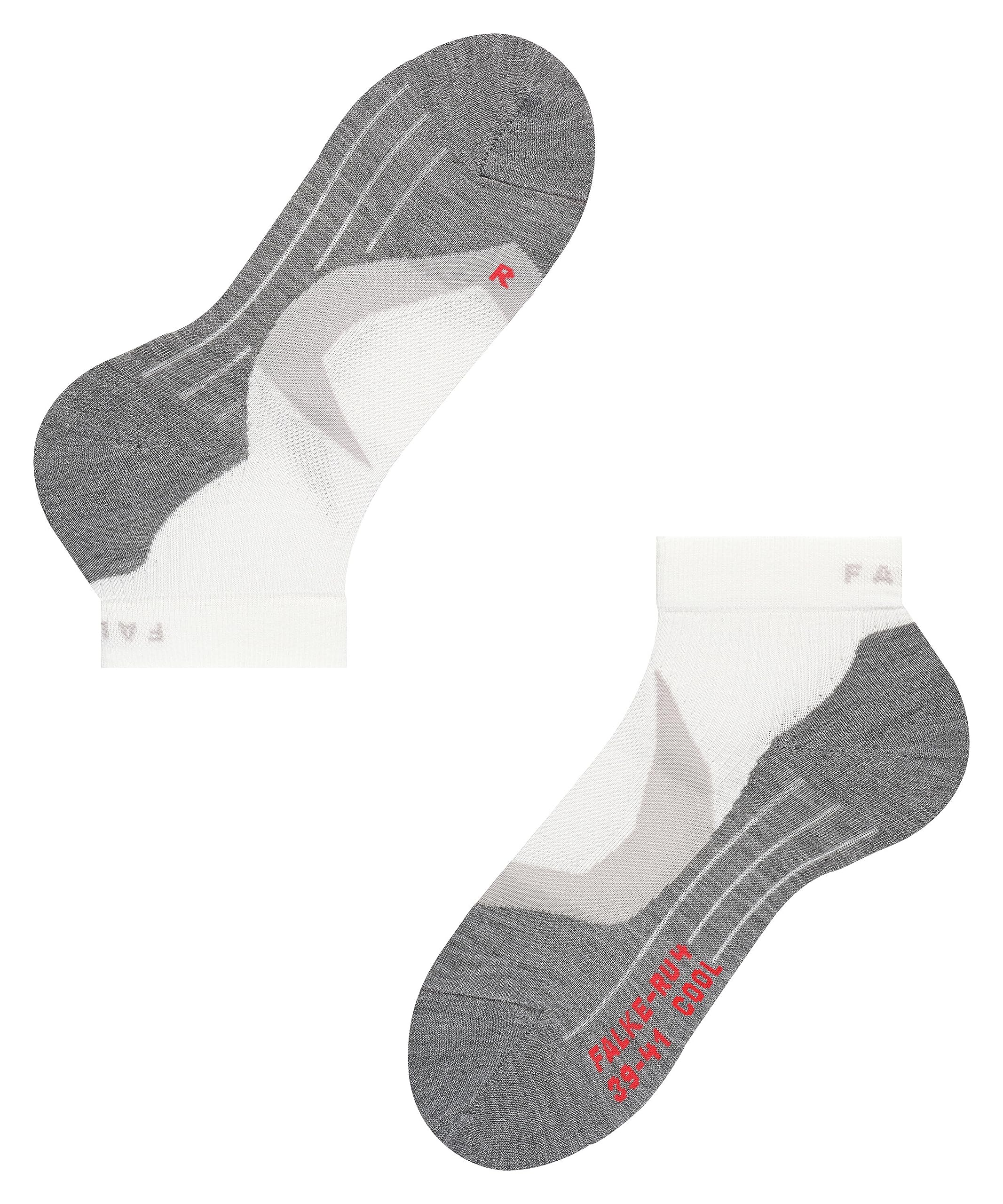 FALKE Men's RU4 Endurance Cool Short Running Socks, Quarter Cut, Medium Cushion, Breathable Quick Dry, Cooling, Nylon, White (White-Mix 2020), 10.5-11.5, 1 Pair