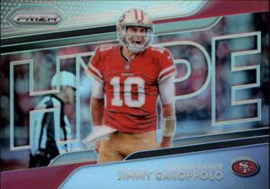 2018 panini prizm hype prizm #10 jimmy garoppolo san francisco 49ers nfl football trading card