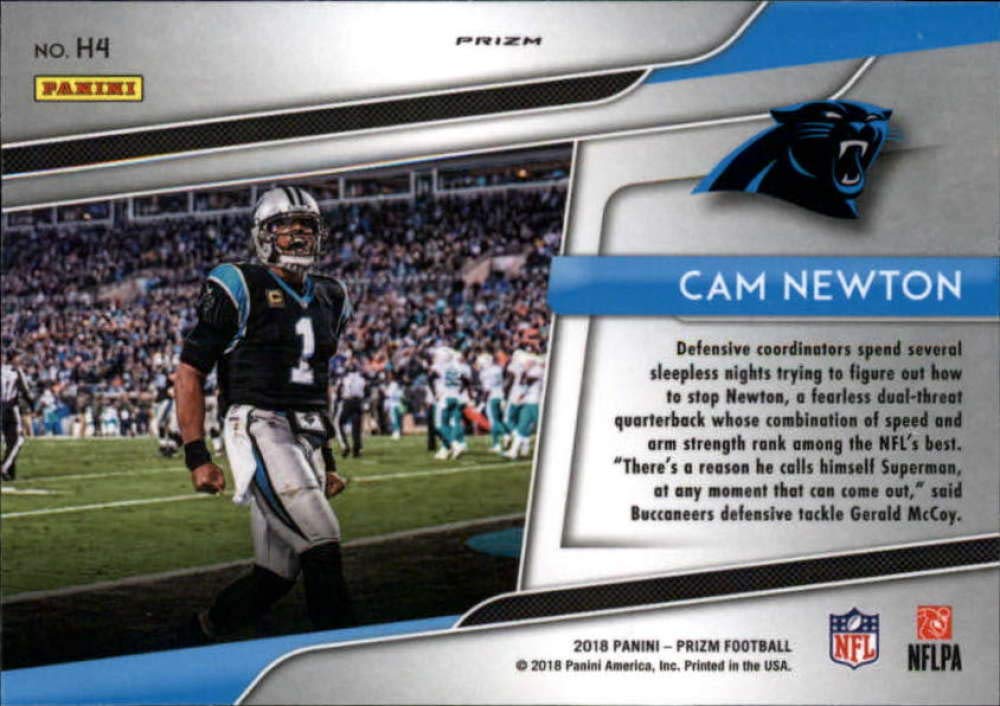 2018 Panini Prizm Hype Prizm #4 Cam Newton Carolina Panthers NFL Football Trading Card