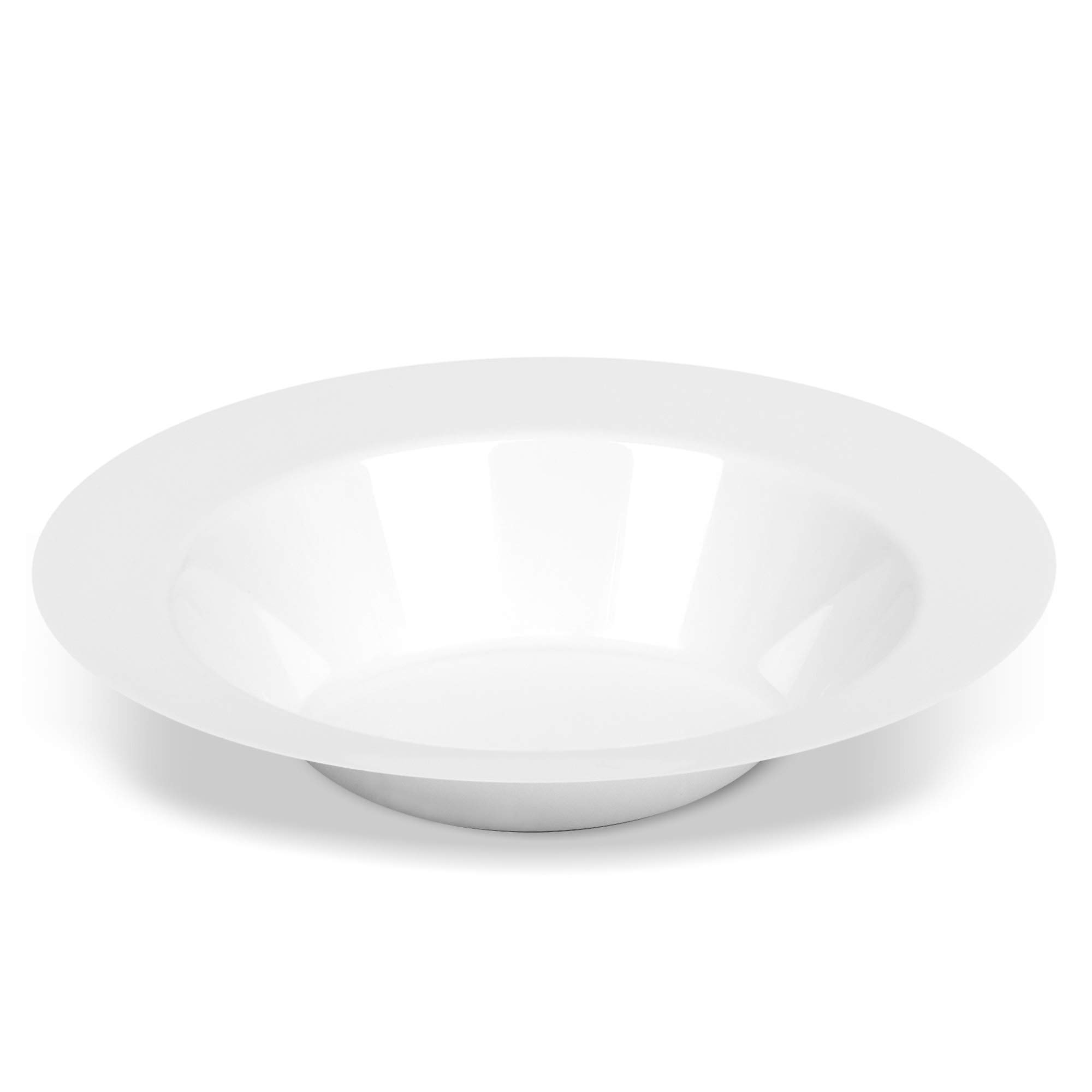 BloominGoods 50 Large Disposable White Plastic Soup Bowls | 14 oz. Premium Heavy Duty Disposable Dinnerware with Real China Design (50-Pack)