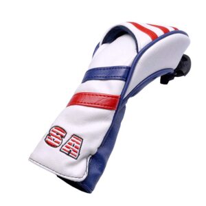 GOOACTION USA Golf Club Hybrid Headcover American Stars and Stripes Flag Synthetic Leather Patriotic Head Covers Protector