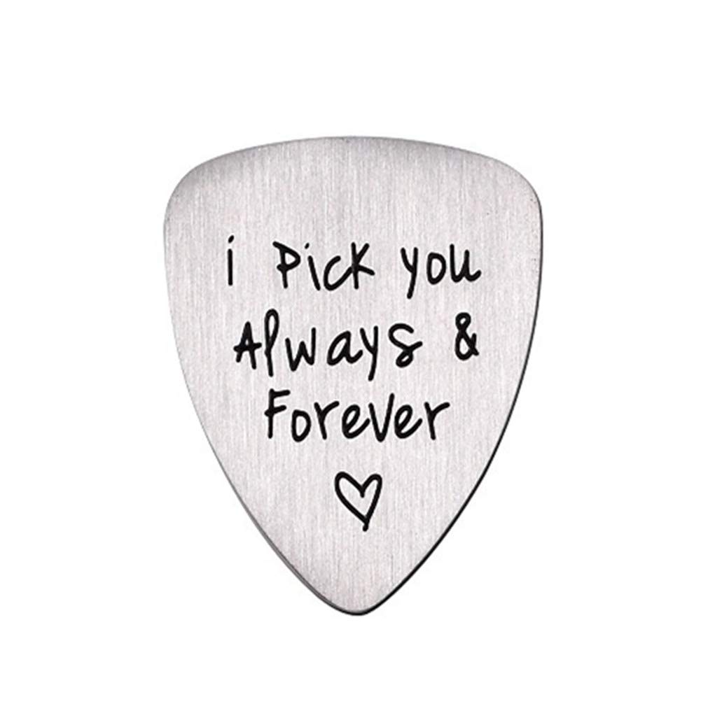 Gifts for Him Men, Unique Birthday Gift for Musician Husband Boyfriend Fiance Guitar Pick Jewelry Wedding Valentines Father's Day Christmas Gifts