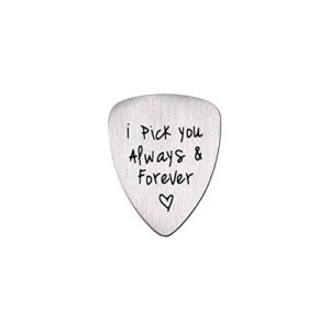 Gifts for Him Men, Unique Birthday Gift for Musician Husband Boyfriend Fiance Guitar Pick Jewelry Wedding Valentines Father's Day Christmas Gifts