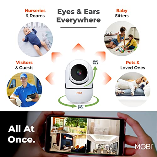 MOBI - MobiCam Indoor Camera - Baby Monitor with Camera and Audio - Smartphone and Wi-Fi Access