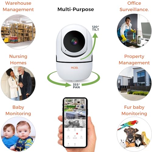 MOBI - MobiCam Indoor Camera - Baby Monitor with Camera and Audio - Smartphone and Wi-Fi Access