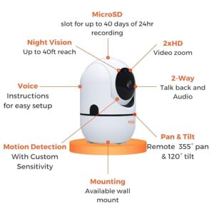 MOBI - MobiCam Indoor Camera - Baby Monitor with Camera and Audio - Smartphone and Wi-Fi Access