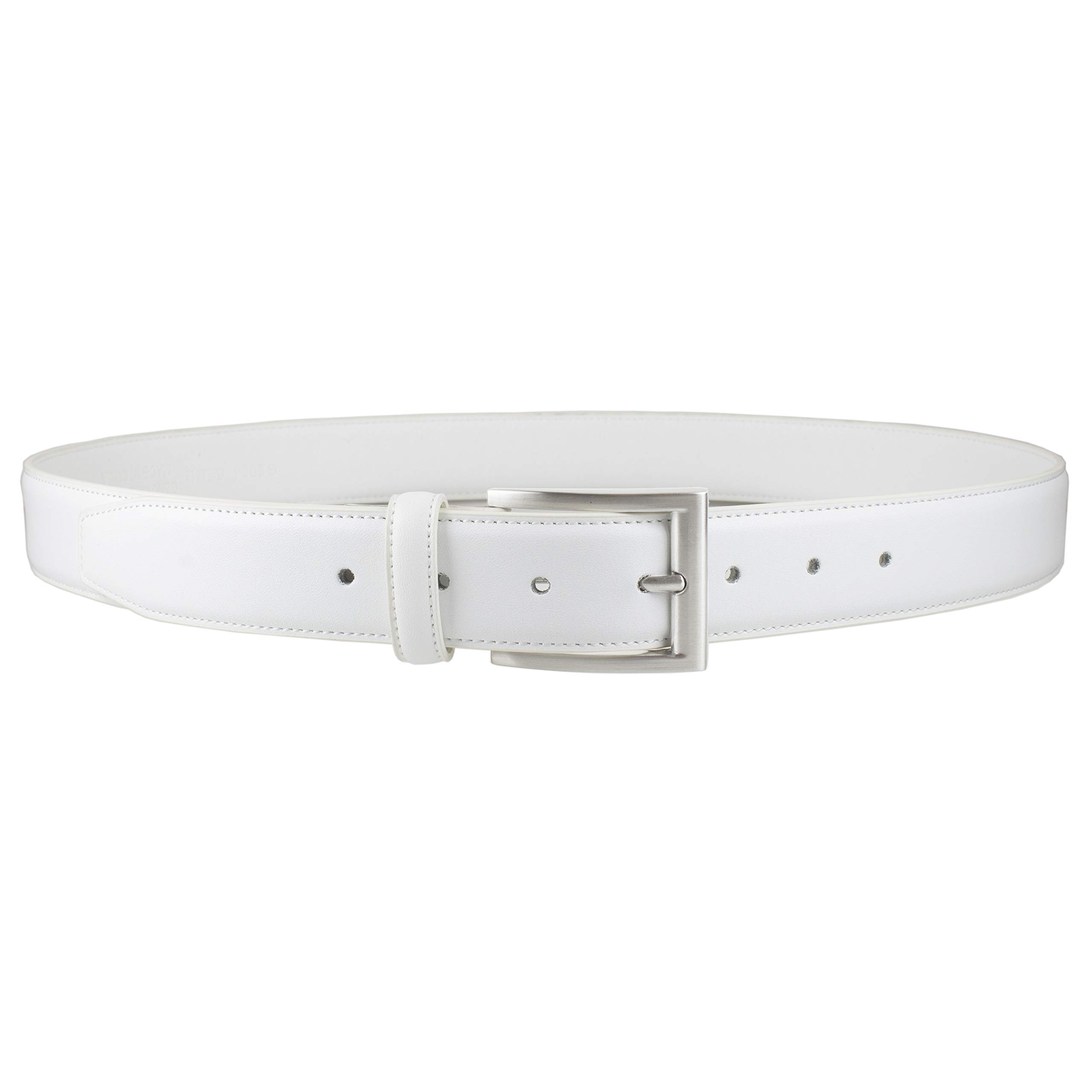 Gelante Men's Classic Dress Leather Belt G2064-White-M