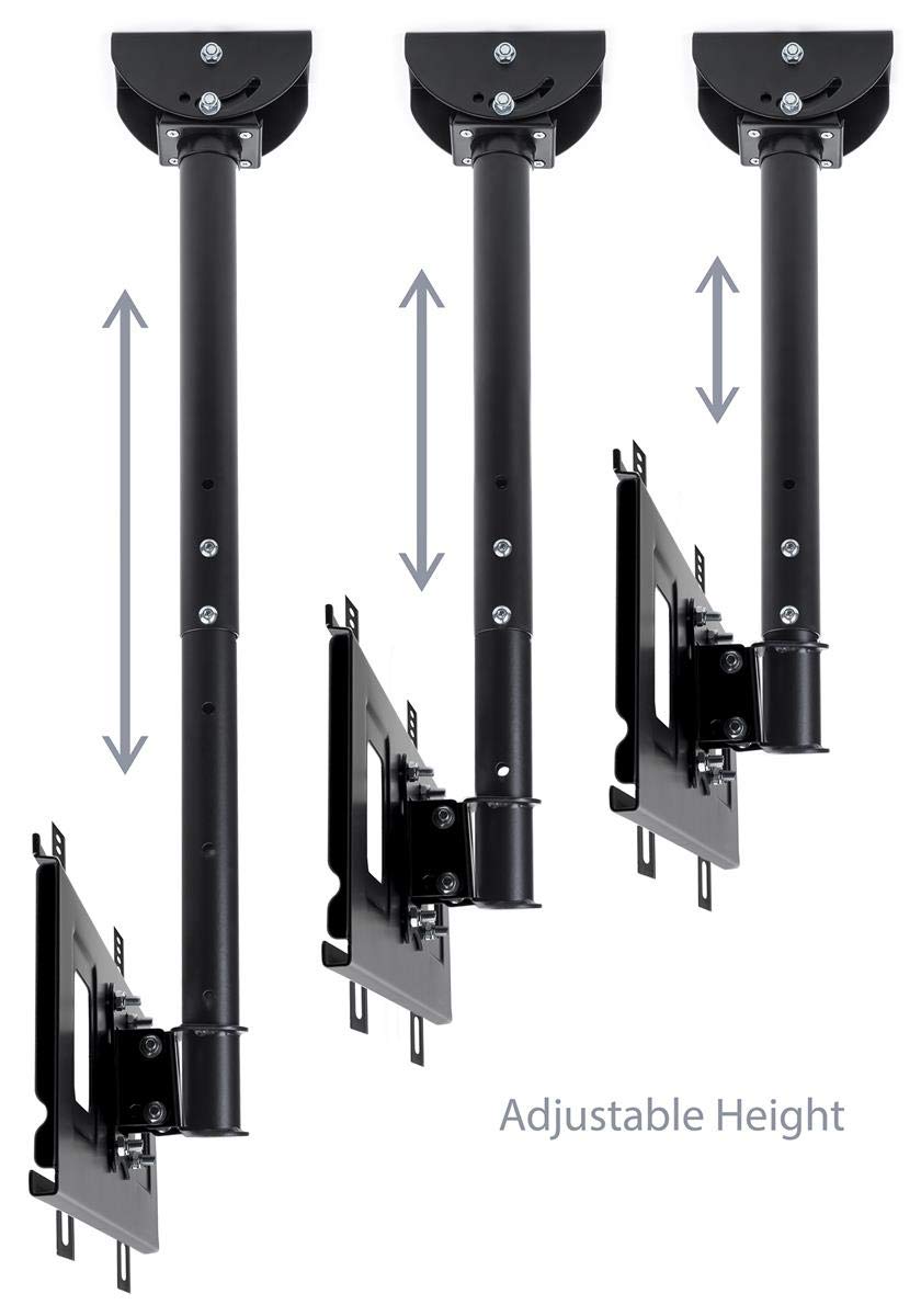 Displays2go Adjustable Ceiling TV Mount for 35 to 65 Inch Screens – Black (LTCEIL64)