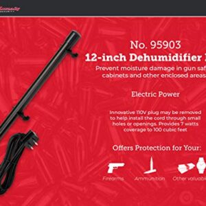 Hornady Gun Safe Dehumidifier Rod 12 Inch, Black, 95903 - Maintenance-Free Plug-In Electric Dehumidifier Eliminates Moisture for Gun Safes & Cabinets to Help Prevent Rust & Corrosion in Your Gun Vault