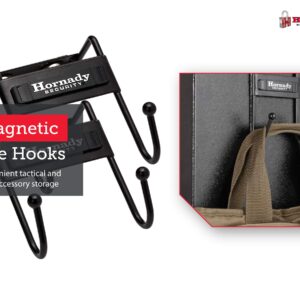 Hornady Magnetic Safe Hooks 95911, 2 Pack - Two-Pronged Hook with Non-Scratch Coating and Heavy Duty Magnets Rated for 35 Pounds Securely Organize Your Gear, Gun Case, Binoculars, Range Bags, & More