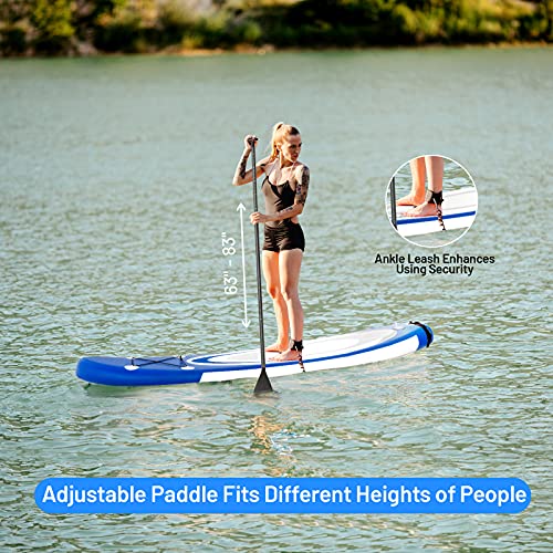 GYMAX Inflatable Stand Up Paddle Board, 6” SUP with Premium Complete Accessories, Backpack, Pump, Leash, Paddle & Removable Fins, Portable Stand Up Boat for All Skill Level