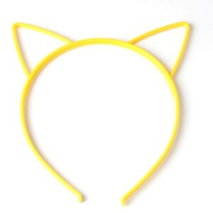 Onwon 10 Pieces Cat Ear Headbands Plastic Bow Hairbands Party Costume Daily Decorations Party Headwear for Women Girls Children