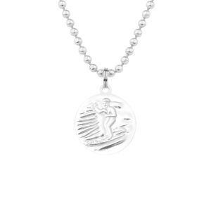 Get Back Necklaces St. Christopher Surf Necklace | Medium (Aqua White)