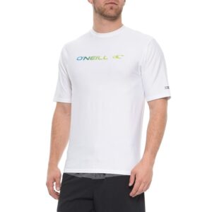 oneill mens linear s/s rash tee - white - small (large)