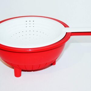 Tupperware Double Colander in Red and White