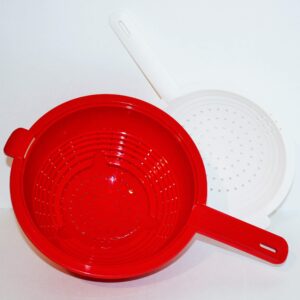 Tupperware Double Colander in Red and White