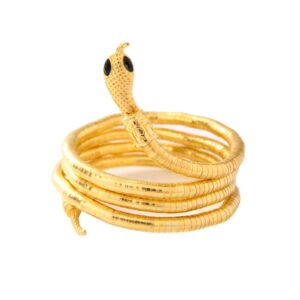 hopeant flexible bendable snake bracelet wrap bangle twistable adjustable neck collar choker necklace waistband (a-gold)