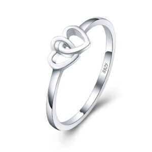 lgsy 925 sterling silver double heart rings for women