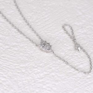 Dainty Sterling Silver Necklace Small Waterdrop Lariat Necklace Y-Shaped Platinum Plating