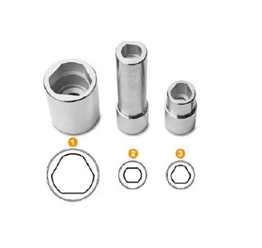 Compatible for 3PC 1/2 Triangular Multi-Toothed Socket and Tool Nuts for Bosch Fuse Board Injection Pump Diesel