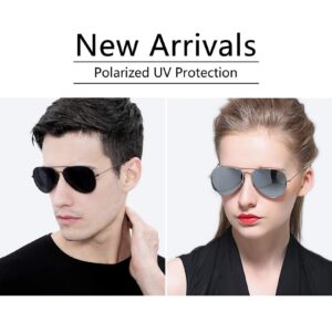 Ziwanule Polarized Aviator Sunglasses for Men Metal Mens Sunglasses Driving Unisex Classic Sun Glasses for Men/Women Black