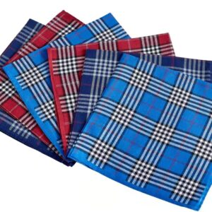 RDS HANKYTEX Men's Handkerchiefs 100% Cotton Checker Pattern 6 Pieces …