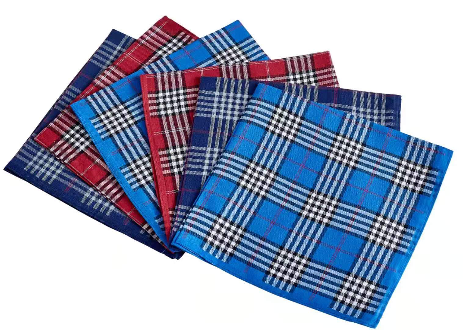 RDS HANKYTEX Men's Handkerchiefs 100% Cotton Checker Pattern 6 Pieces …