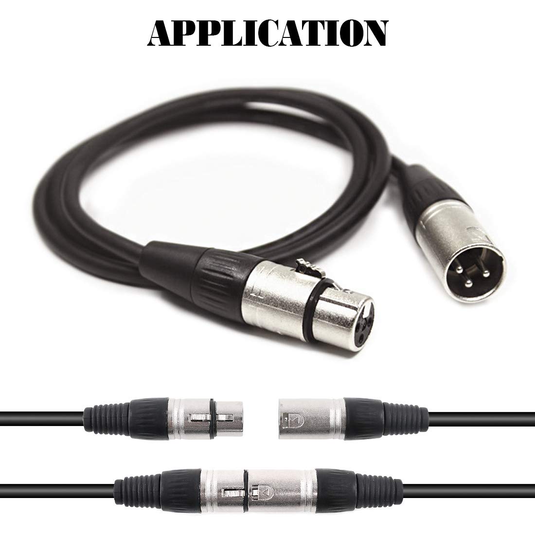 Glarks 20 Pack XLR 3 Pin Male/Female Plugs Audio Mic Microphone Cable Plug Connector Audio Socket, Black Sliver Housing