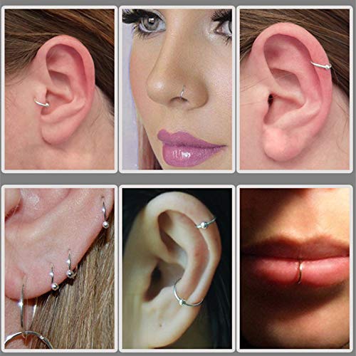 Sterling Cartilage Earrings Piercing Earring Nose Rings Hoop for Women Men Girls