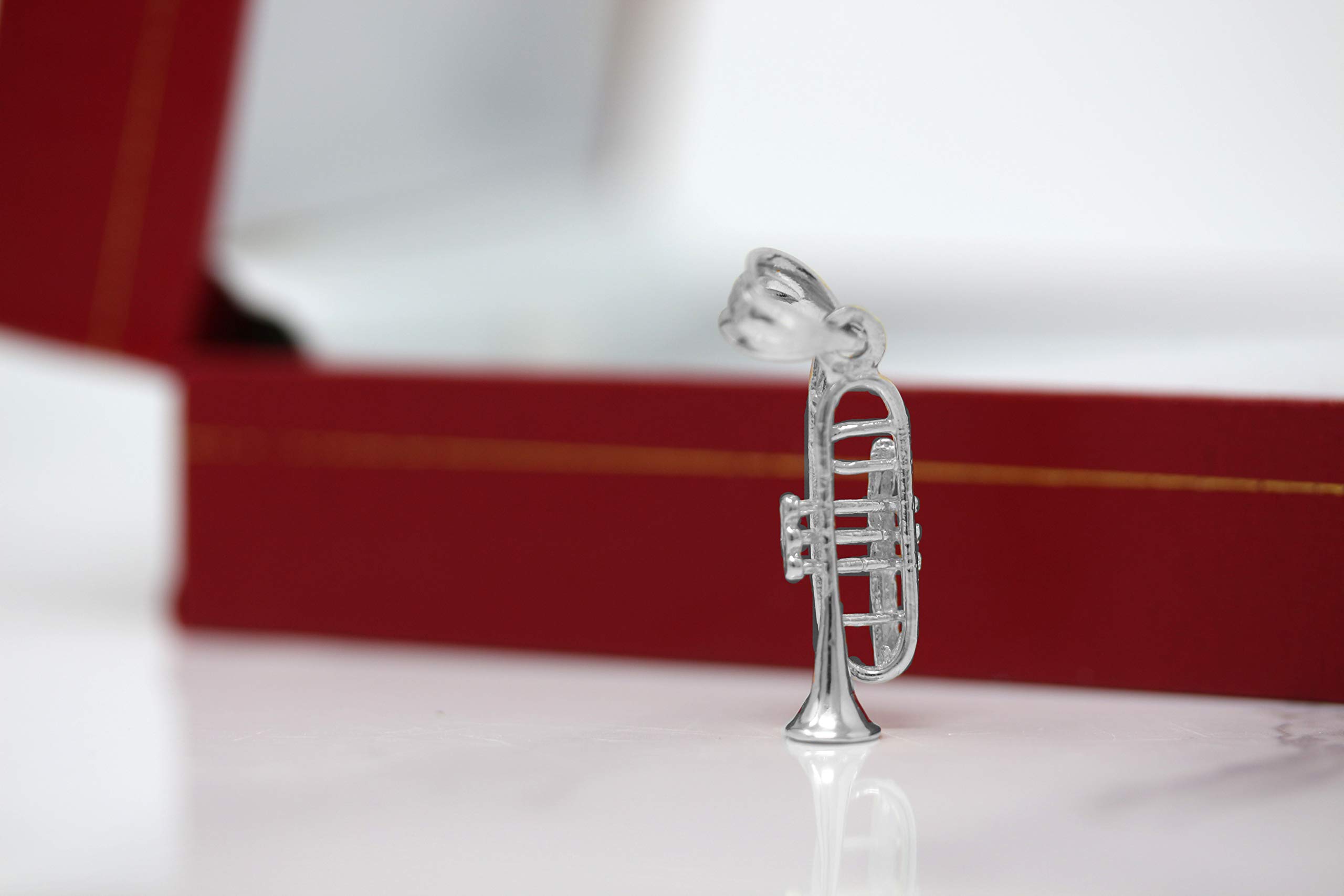 CaliRoseJewelry Sterling Silver Trumpet Horn Charm Pendant