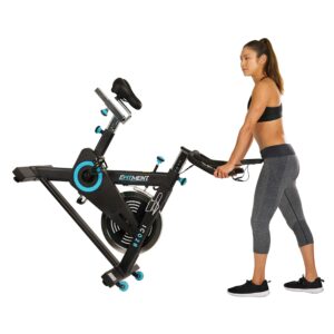 EFITMENT Pro Belt Drive Indoor Cycle Bike with 48.5 lb Flywheel, Leather Pad Resistance & LCD Monitor - IC028