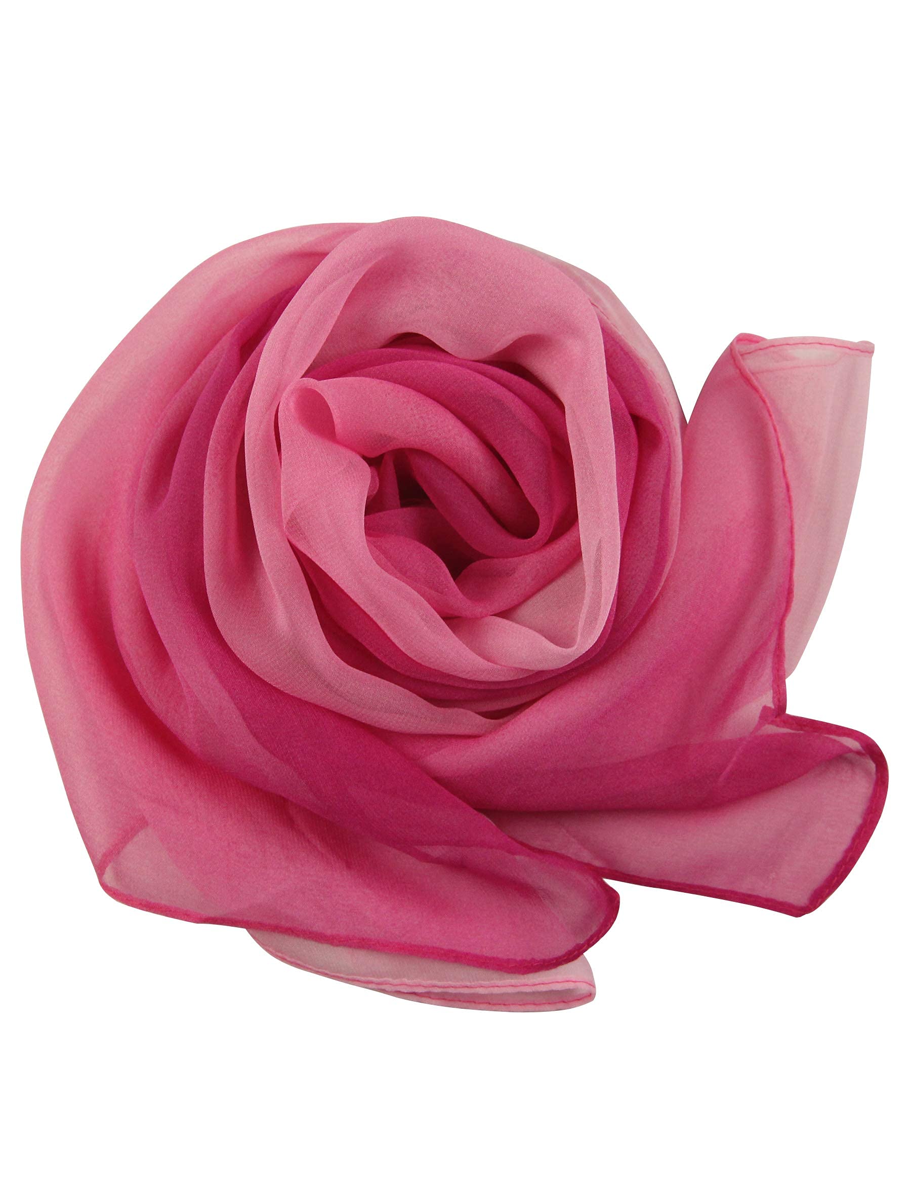 PANTONIGHT Oblong Pink Ombre Chiffon Scarf Pink Gradient Lightweight Scarf for Women 701