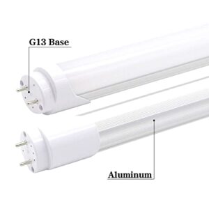 KALINA 2FT LED Tube Lights, 8W (25W Fluorescent Bulb Replacement), 6000K Cool White, Ballast Bypass, Frosted Cover, Pack of 4