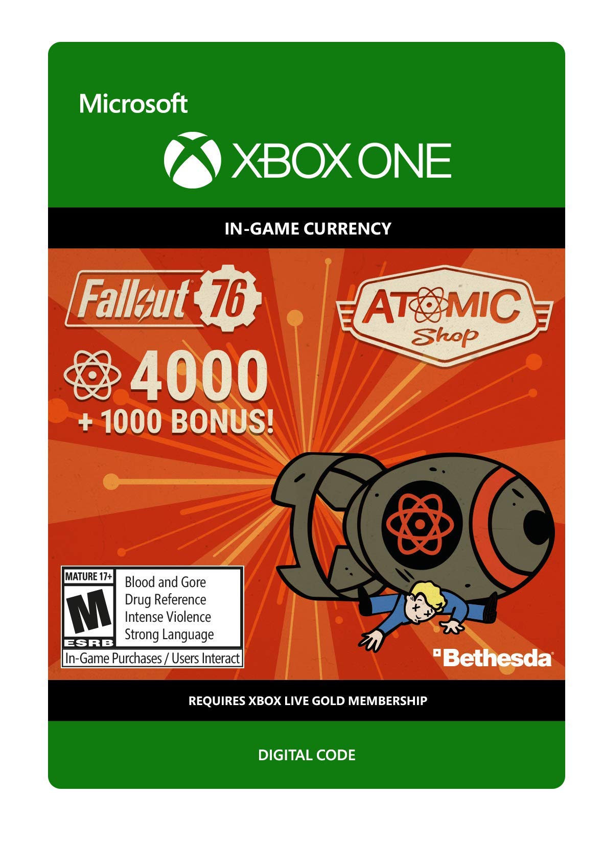 Fallout 76: 4000 (+1000 Bonus) Atoms - Xbox One [Digital Code]