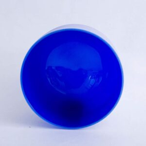 ENERGYSOUND 432Hz Perfect Pitch G Note Throat Chakra Blue Colored Frosted Quartz Crystal Singing Bowl 8 inch Carrier bag included