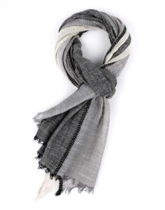 gerinly color block summer scarf for men long neck wraps shawl urbanstyle scarf gift for men (black gray beige)