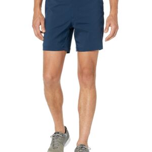 PGA TOUR Men's 7" Flat Front Golf Shorts with Active Waistband, Black Iris, 36