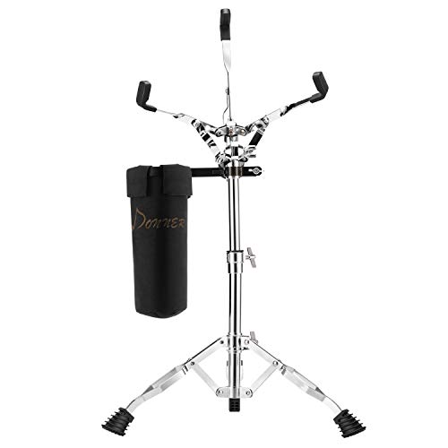 Donner Snare Drum Stand, Concert Snare Drum Stands Adjustable Snare Stand Double Braced with Drumstick Holder Fit for 10''-14'' Dia Drums, Height Range 14.2-22.8 Inches