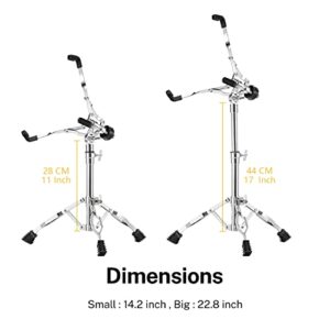 Donner Snare Drum Stand, Concert Snare Drum Stands Adjustable Snare Stand Double Braced with Drumstick Holder Fit for 10''-14'' Dia Drums, Height Range 14.2-22.8 Inches