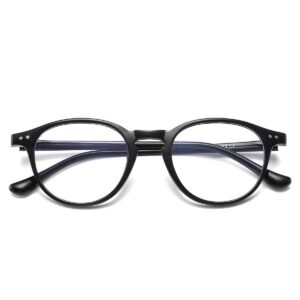 blue light blocking glasses vintage round frame eyeglasses for women men black